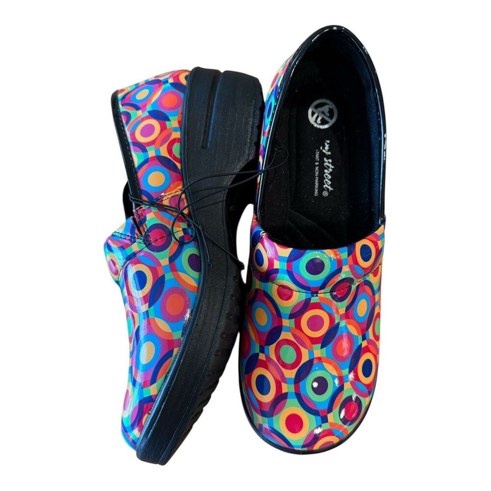 Easy Street Works Multi Color Slip On Work Shoes Womens Size 9.5 Never‎ Worn